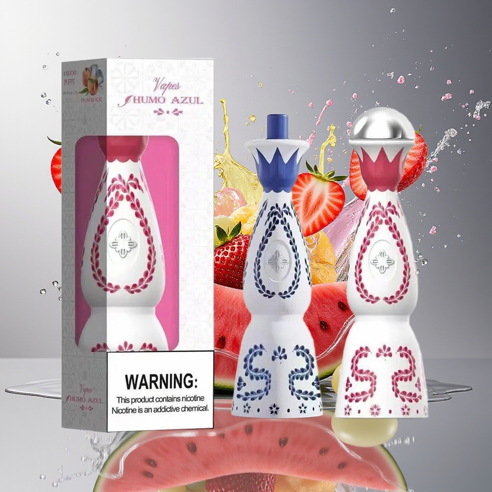 Humo Azul 15000 Puffs 5% Nikotin 20mL Norge Engros Jordbær Vannmelon Drue