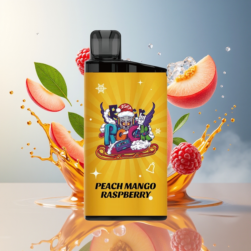IGET Bar 3500 Puffs Engros Norge Fersken Mango Bringebær 1.2 Ohm Mesh 1400 mAh