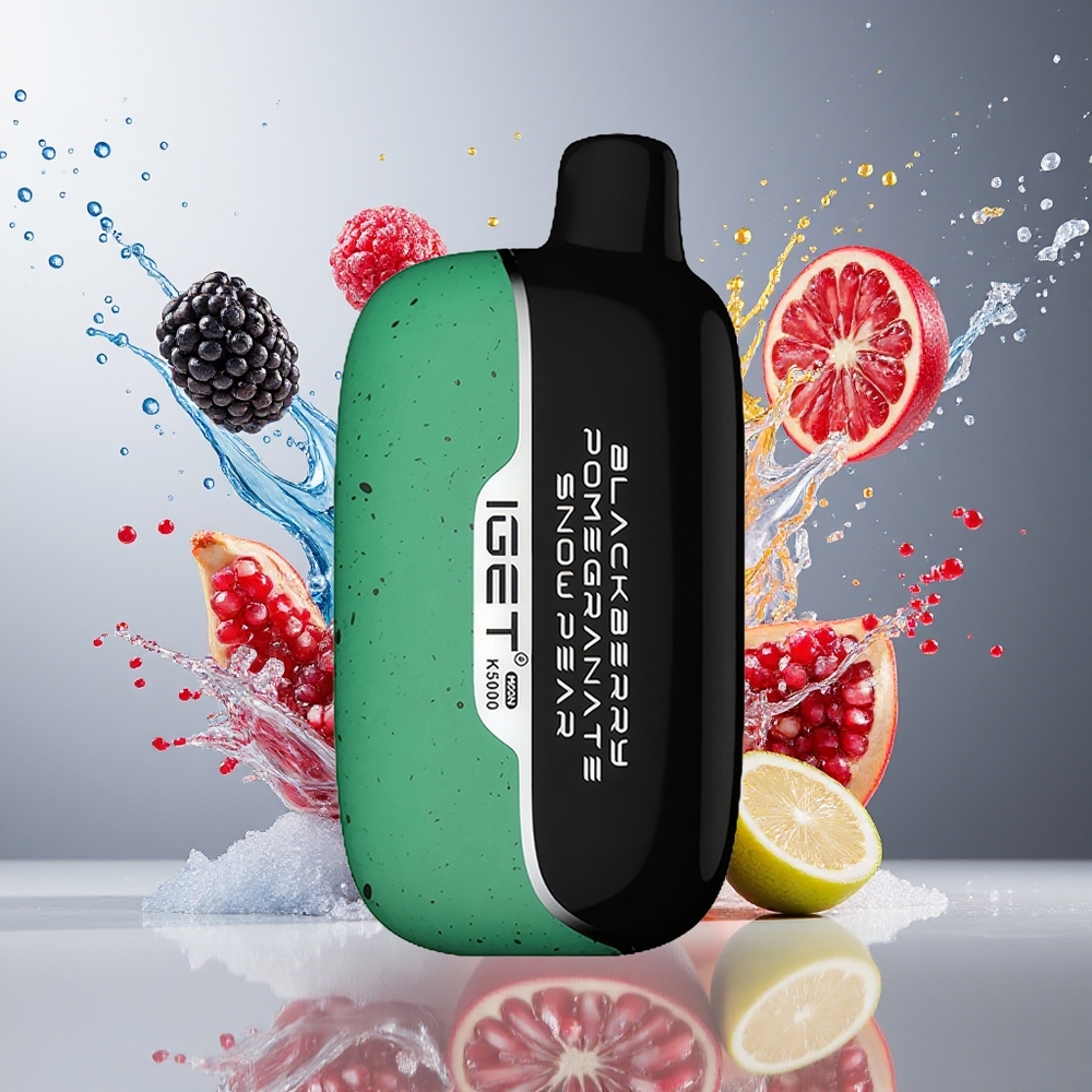 IGET Moon K5000 Norge Engros 81.5g 5000 Puffs PC 1.35 Ohm Bjørnebær Granatefødte Snøpære