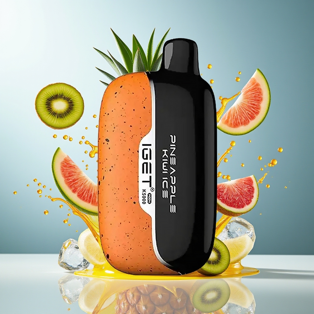 IGET Moon K5000 Puffs Norge Engros Ananas Kiwi Is 81.5g PC Mesh 1.35 Ohm