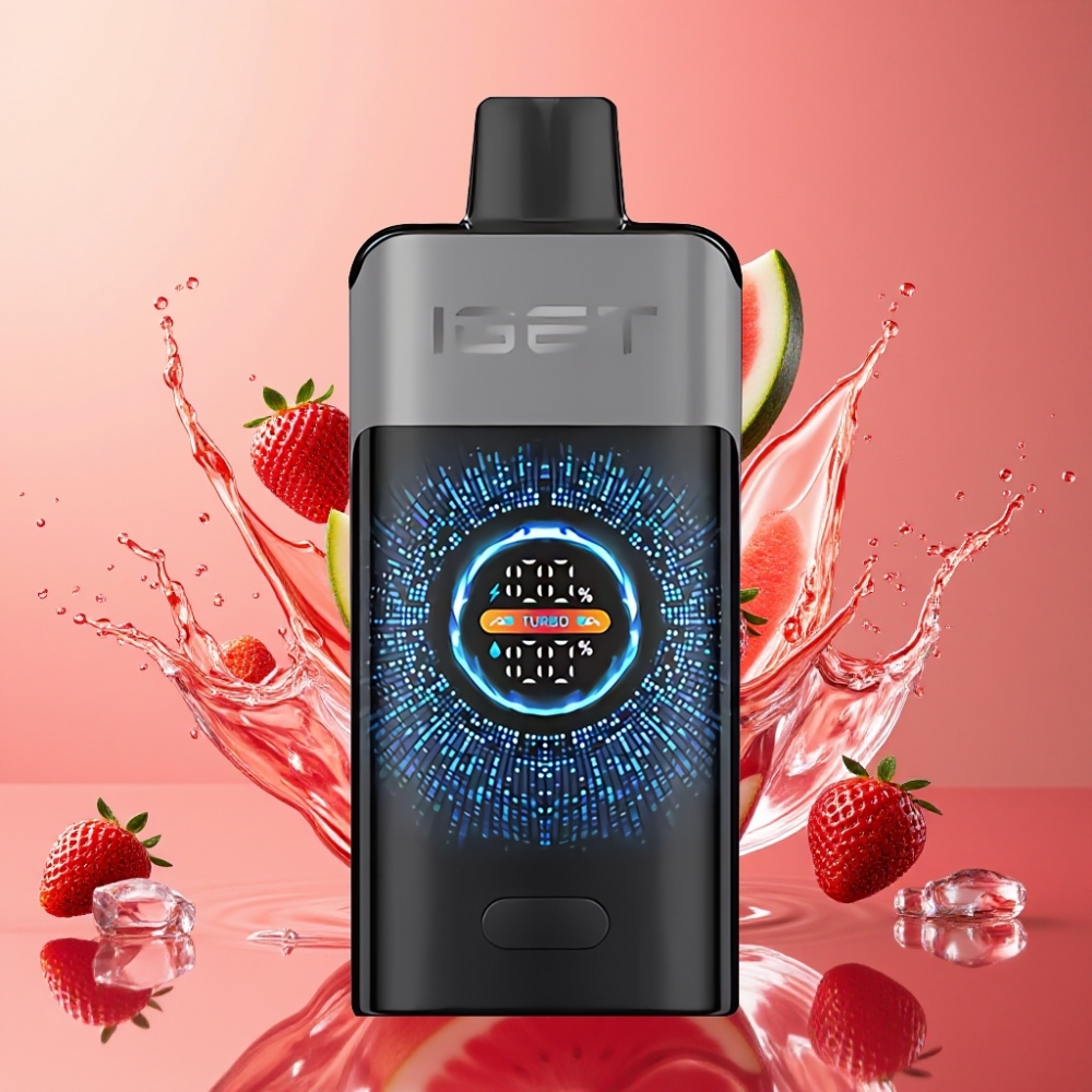 IGET ONE 12000 Puffs Engros Norge Stor Kurvet Fargeskjerm Jordbær Vannmelon Is Disposable Vape