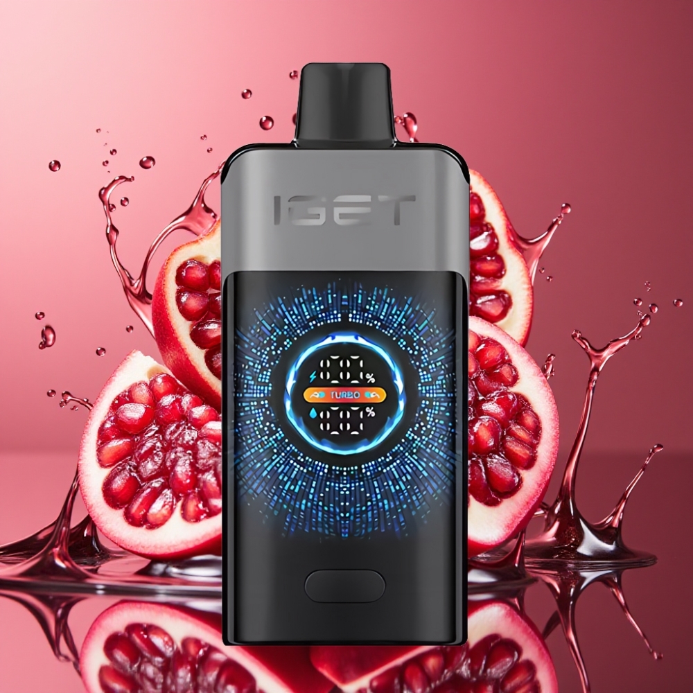 IGET ONE 12000 Puffs Norge Engros Turbo Mode 9000 Puffs 2700 mAh Svartbringebær Granateple
