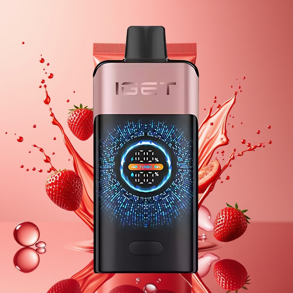 IGET ONE 12000 Puffs Turbo Mode Norge Engros Chupa Chups Jordbær 2700 mAh Stor Skjerm