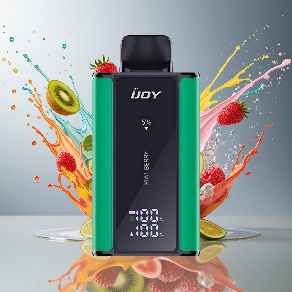 IJOY Captain 10000 Puffs Norge Engros 18ml 5% Nikotin Kiwi Bær Type-C Lading Skinn