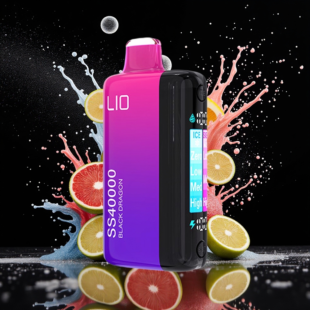 IJOY LIO SS40000 Norge Engros Svart Drage 22ML 40000 Puff 1100 mAh 3-munnstykker