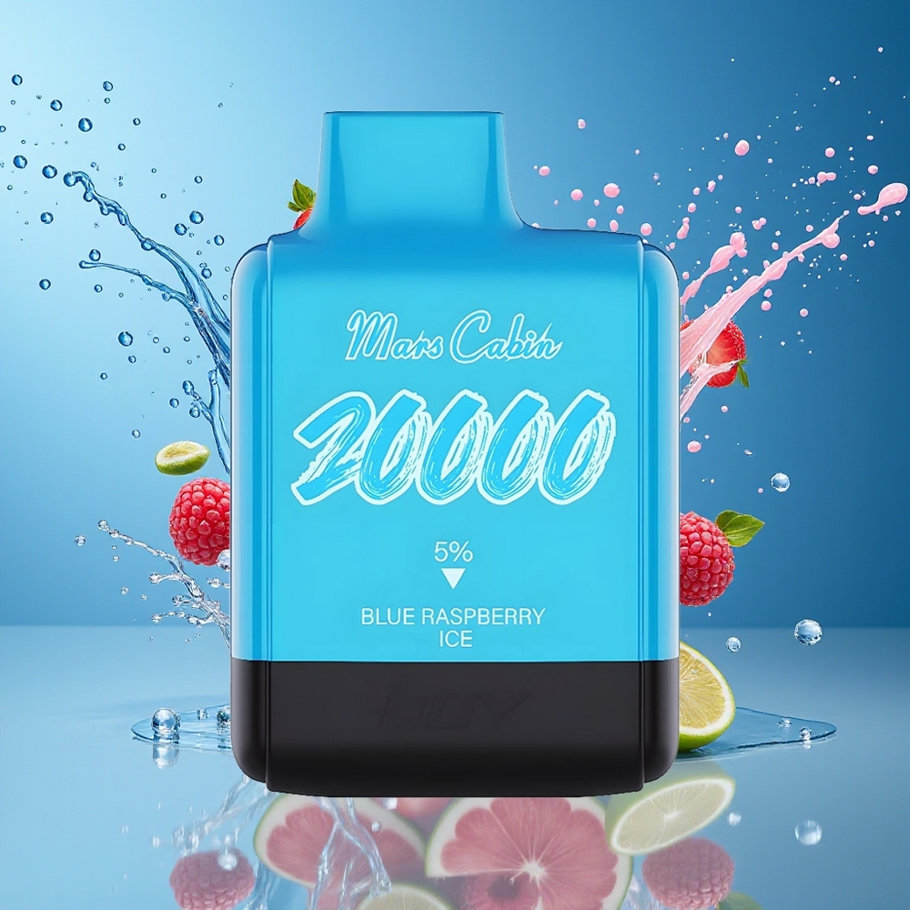 IJOY Mars Cabin 20000 Puffs Blå Bringebær Is Norge Engros 20ML 50mg TYPE-C Lader