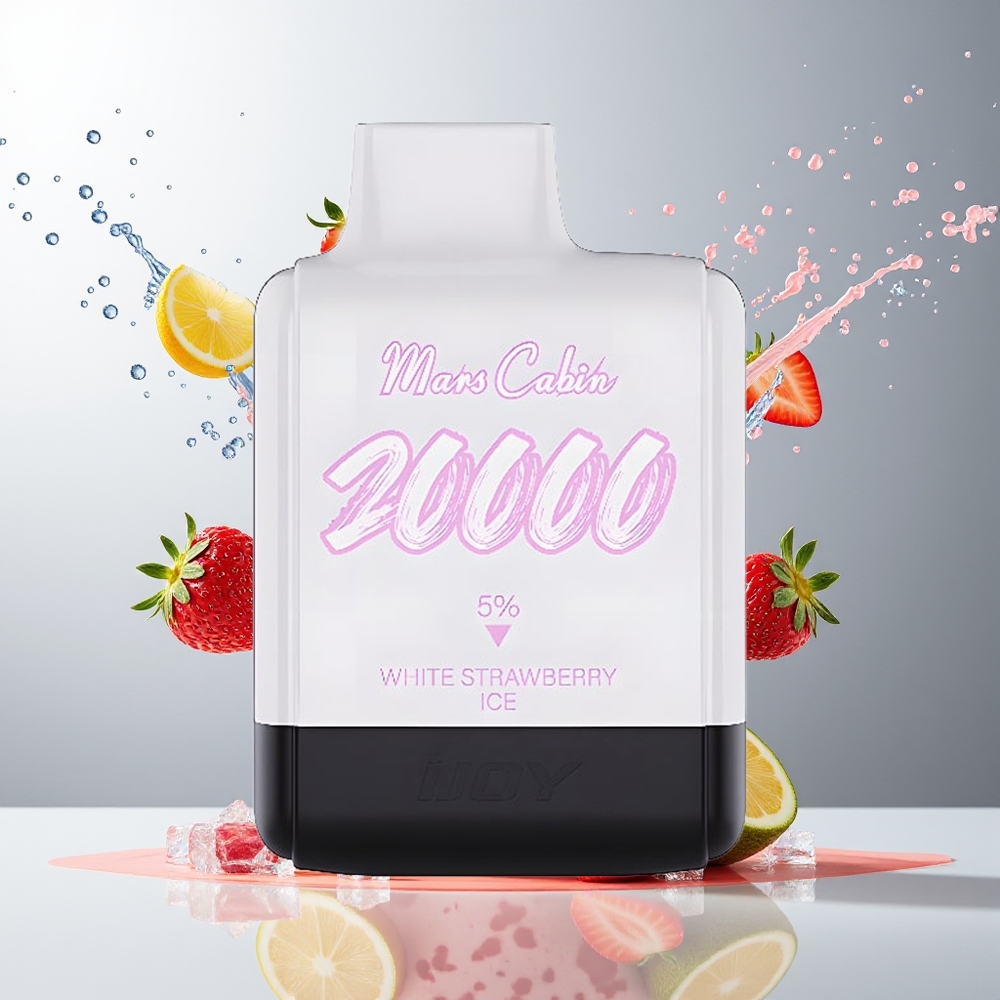 IJOY Mars Cabin 20000 Puffs Engangs Vape Hvit Jordbær Is Norge Engros 20ML 50mg 850mAh