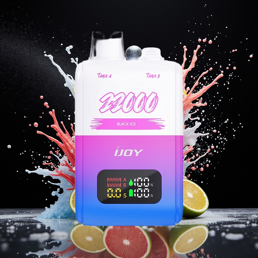 IJOY SD 22000 Puffs Norge Engros Svart Is Engangsdamper 15ML+15ML 650mAh Type-C
