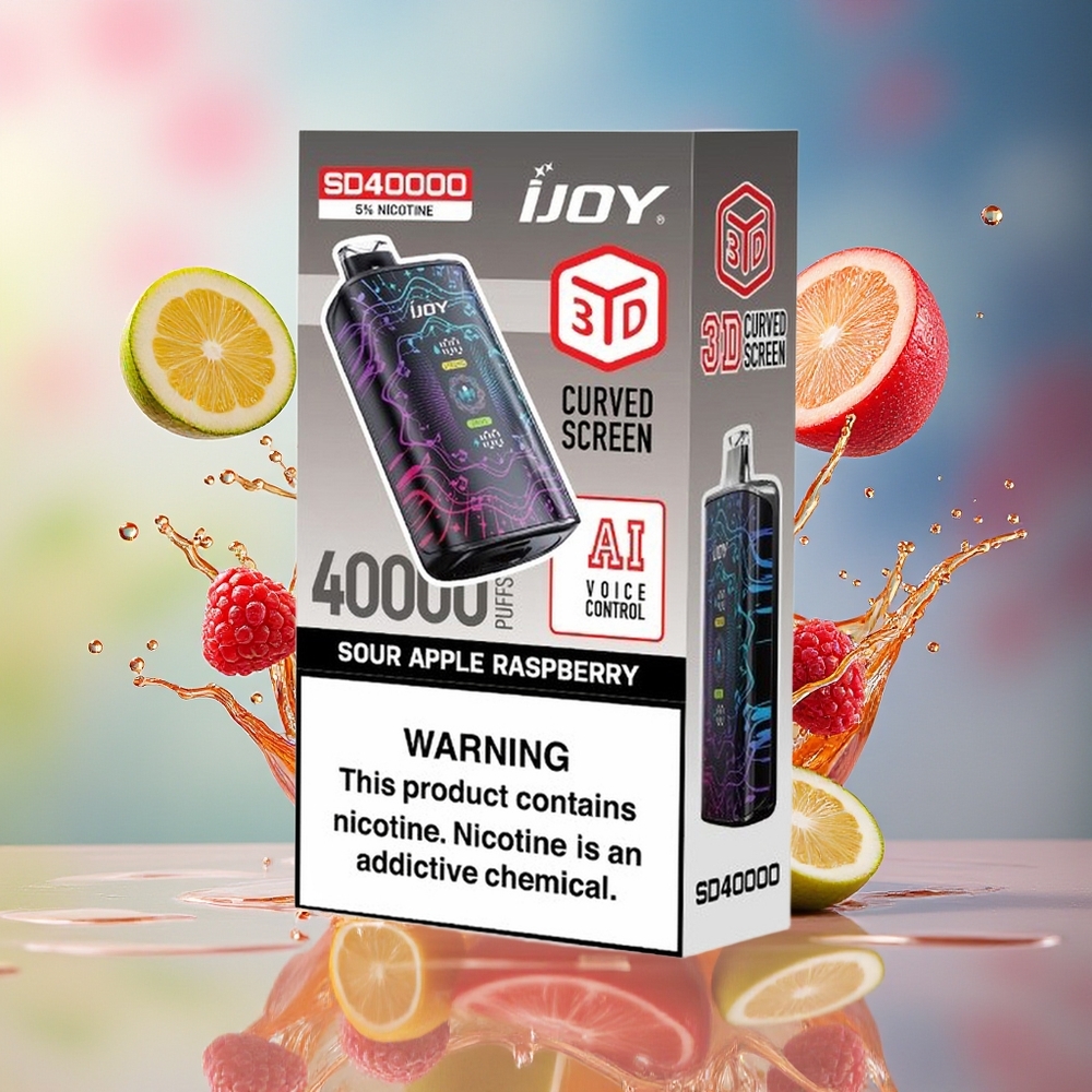 IJOY SD 40000 Puffs Norge Engros Engangsdamper Sur Eple Bringebær 750mAh 20ML 5% Nikotin