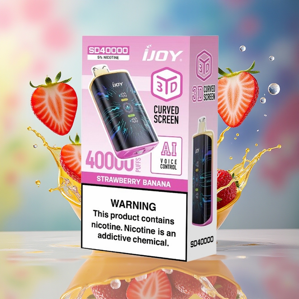 IJOY SD 40000 Puffs Norge Engros Justerbar Luftstrøm 0.4 Ohm Dual Mesh Jordbær Banan