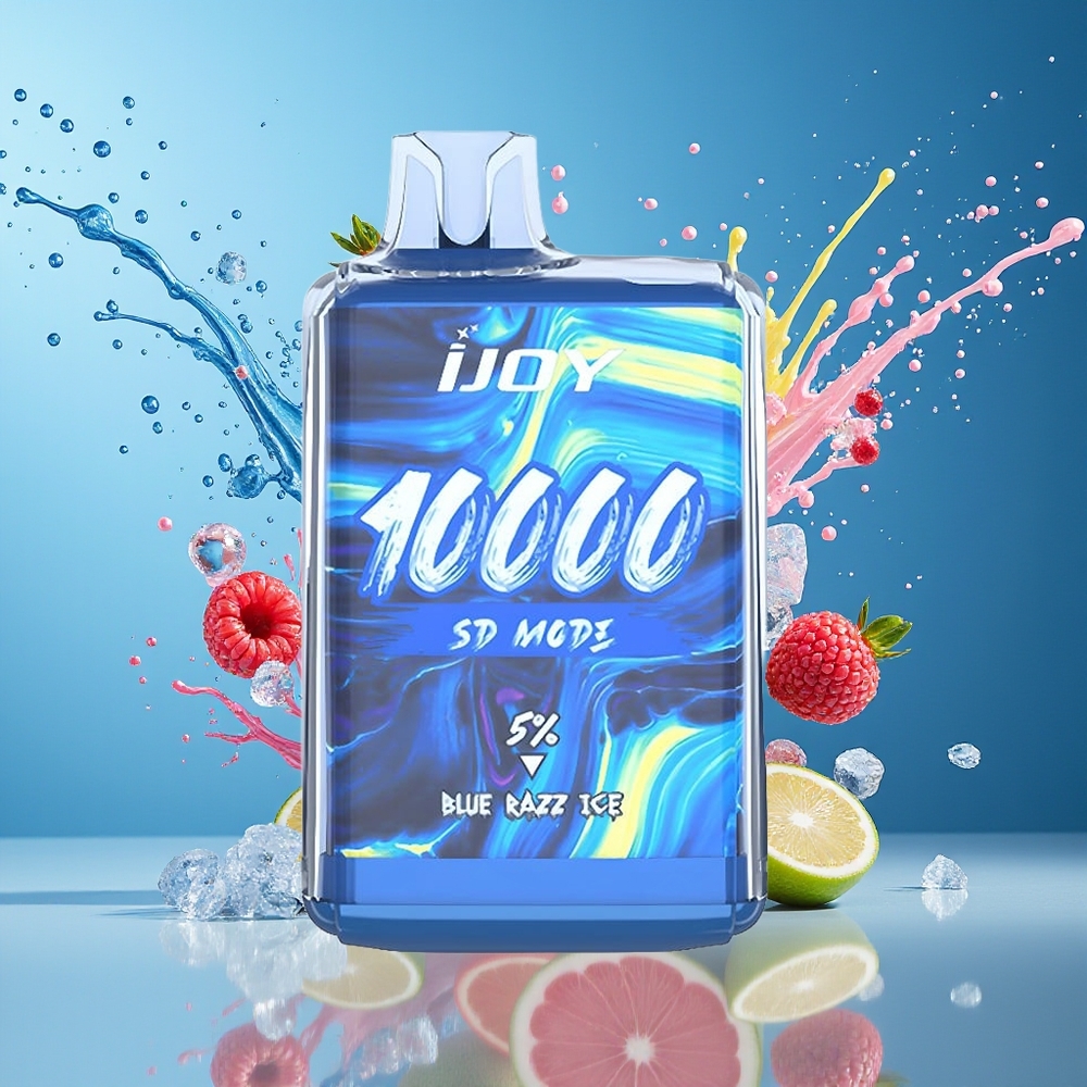 IJOY SD10000 20ml 5% Blå Bringebær Is Norge Engros Engangsdamper
