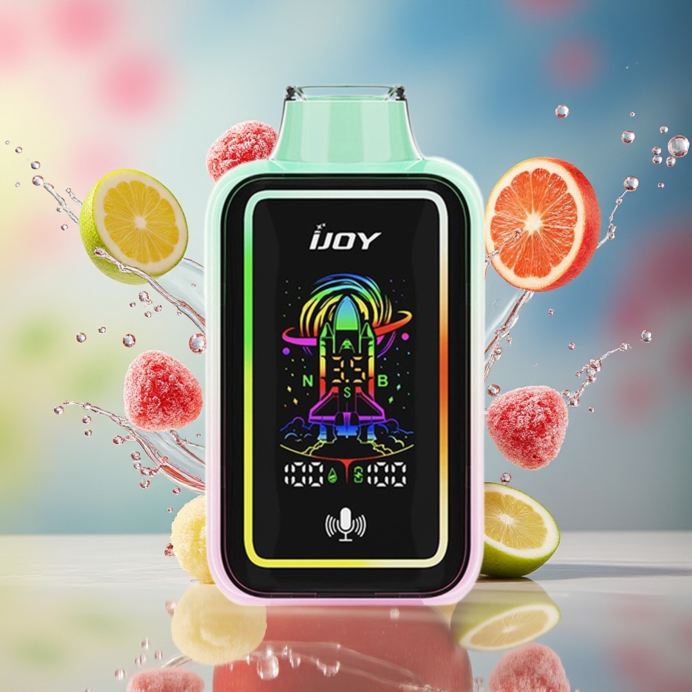 IJOY URANUS 25000 Puffs Justerbar Luftstrøm 20ML Eplegelé Norge Engros