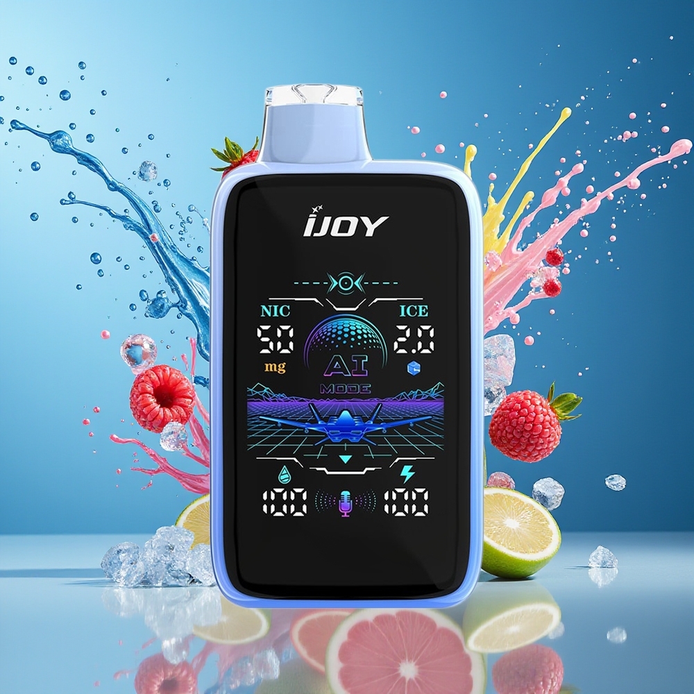 IJOY Uranus Mate 40000 Puffs Blå Bringebær Is Norge Engros ICE0-3 20ML 1100MAH TYPE-C