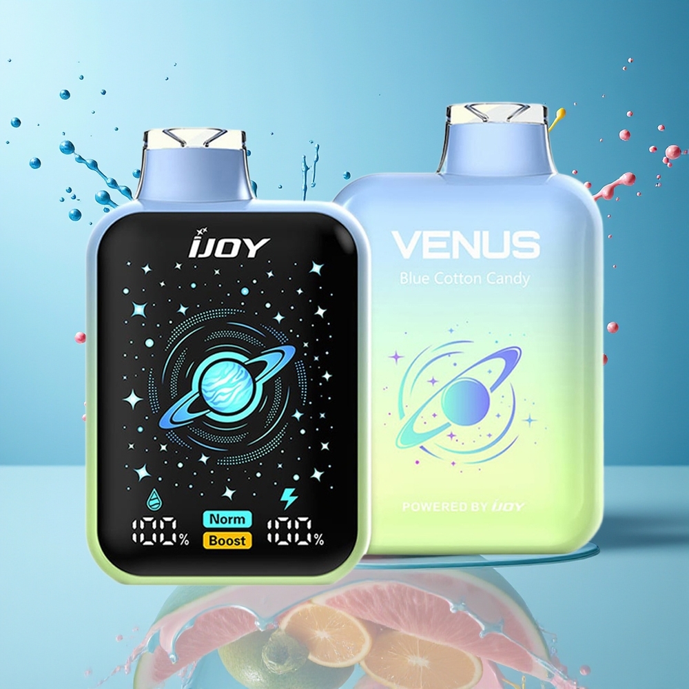 IJOY VENUS 25000 Puffs 20ML Blå Bomullsgodt Norge Engros Justerbar Luftstrøm TYPE-C