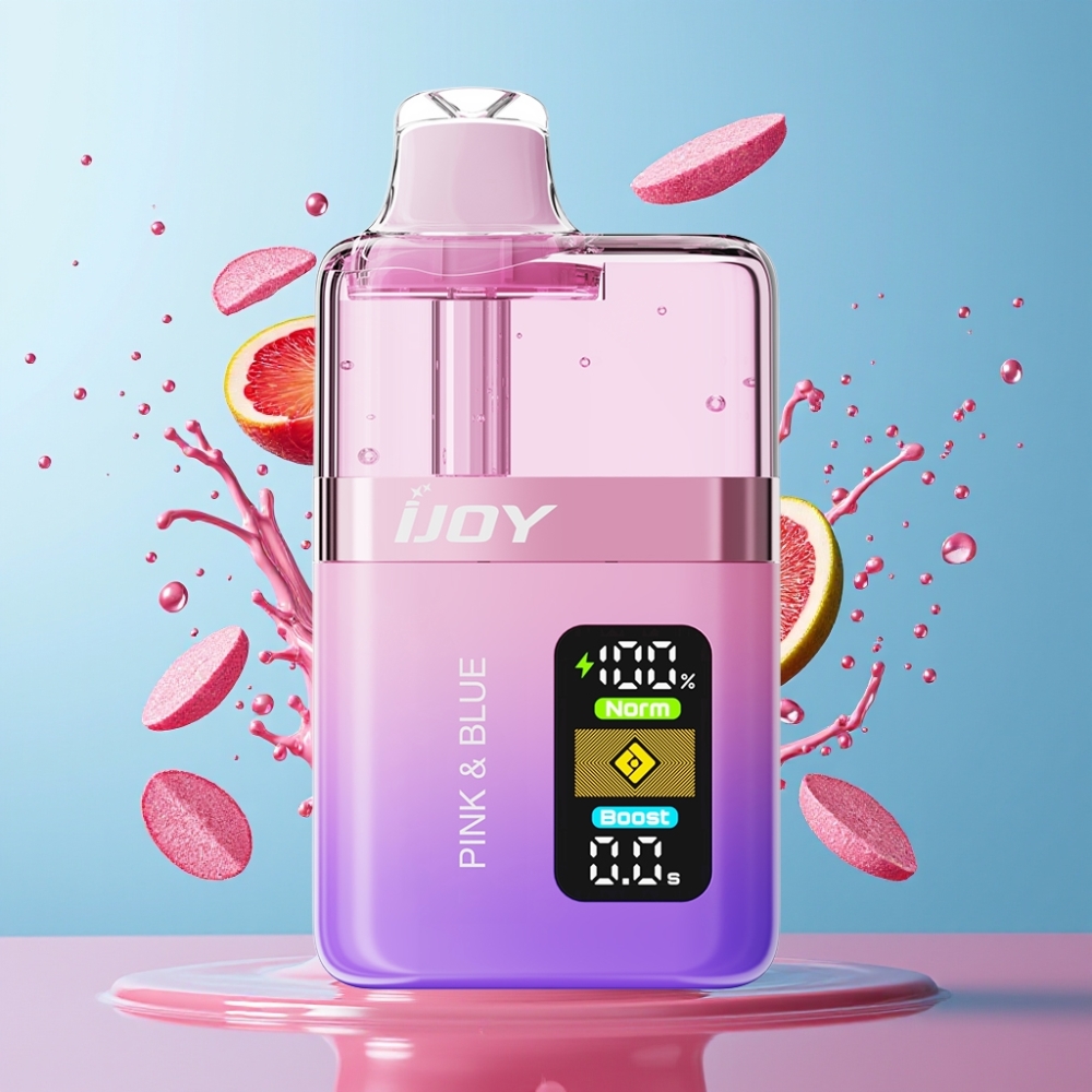 IJOY XP50000 Norge Engros 50000 Puffs 50mg/ml 1000mAh Type-C Justerbar Luftstrøm Rosa & Blå