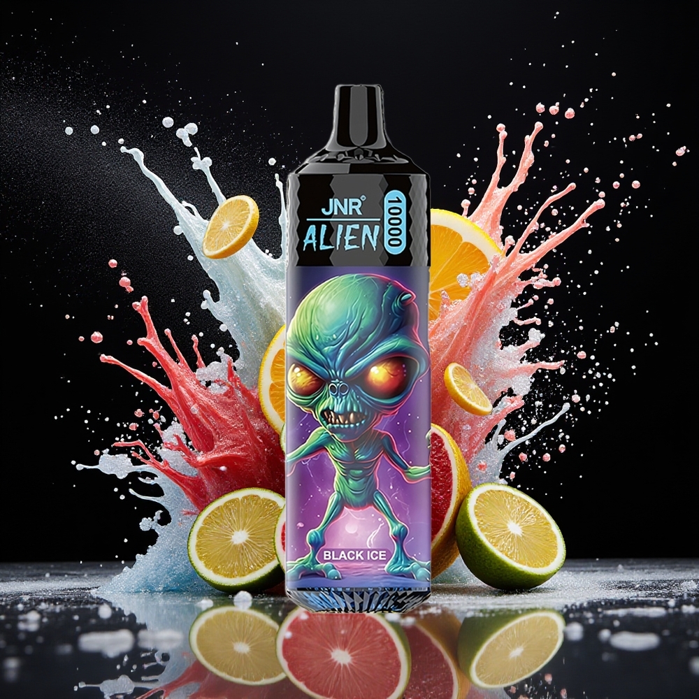 JNR Alien 10000 Puffs 850mAh 20ml Type-C RGB Norge Engros Svart Is