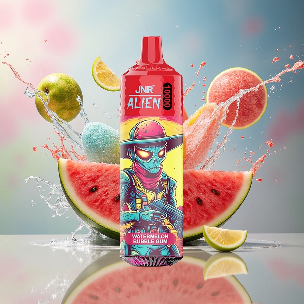 JNR Alien 10000 Puffs 850mAh RGB LED Vannmelon Tyggegummi Norge Engros