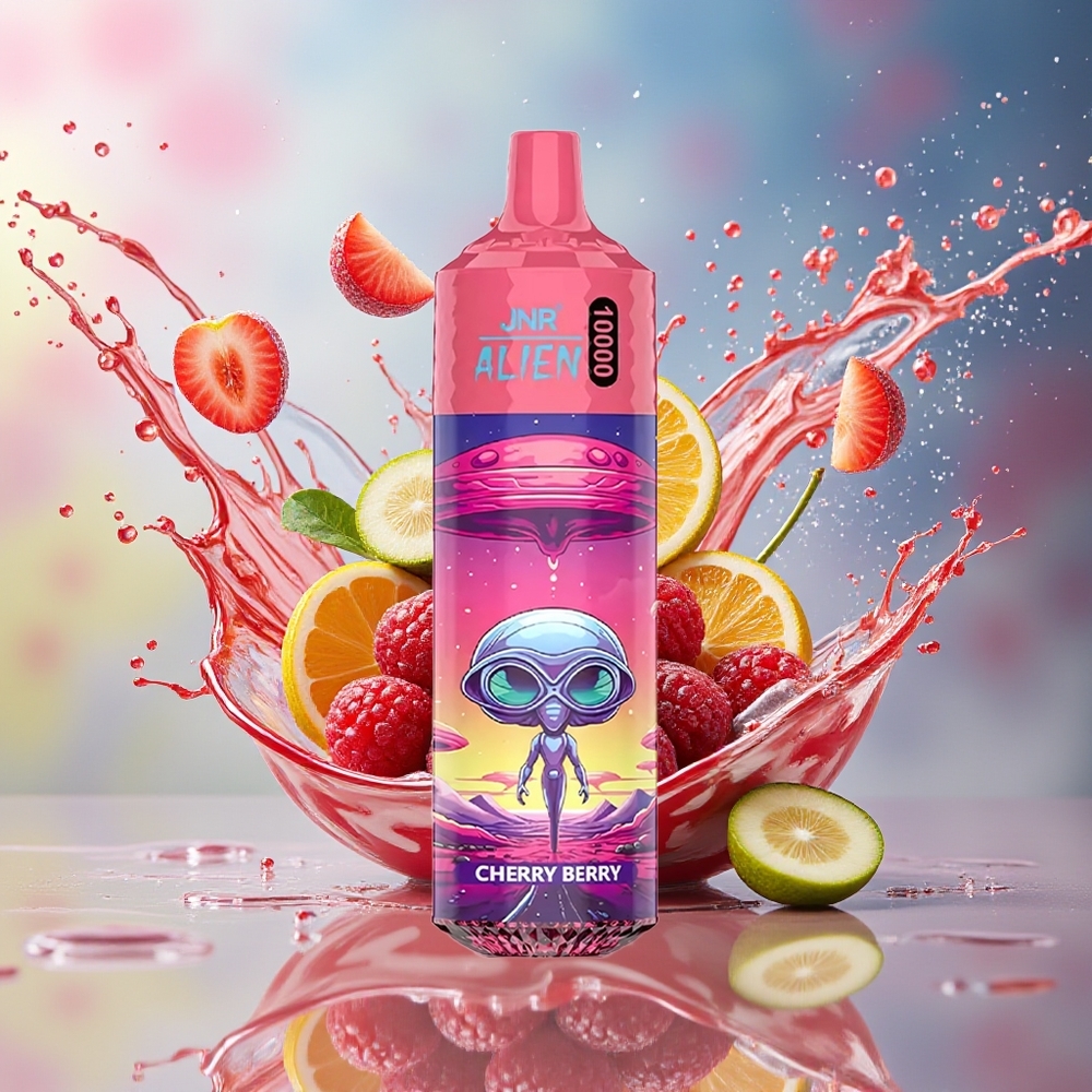 JNR Alien 10000 Puffs Norge Engros 850mAh 20ml Type-C RGB Kirsebær Bær