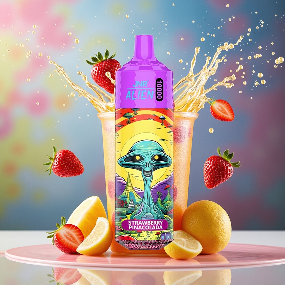 JNR Alien 10000 Puffs Norge Engros 850mAh LED RGB Jordbær Pina Colada