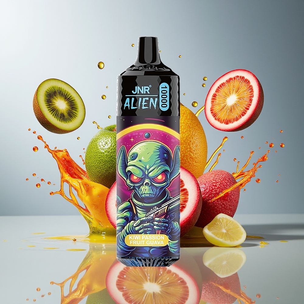 JNR Alien 10000 Puffs Norge Engros 850mAh Type-C LED RGB Kiwi pasjonsfrukt guava