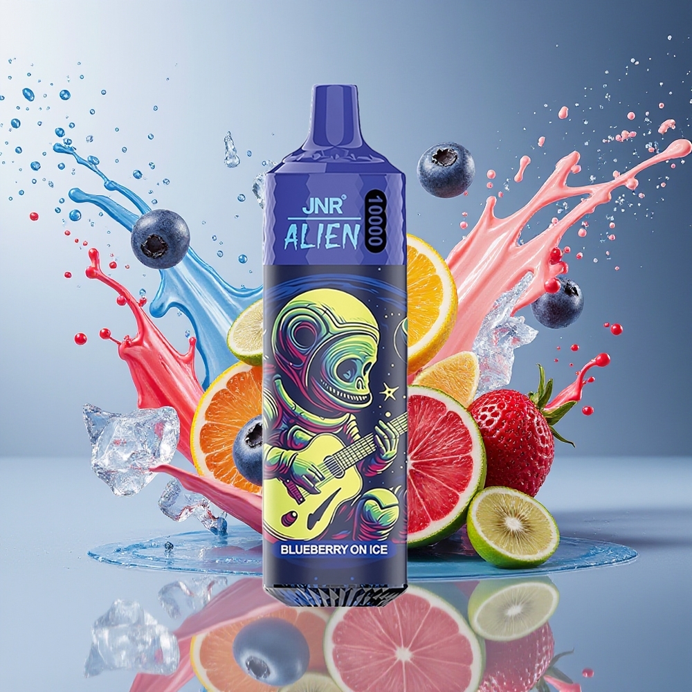 JNR Alien 10000 Puffs Norge Engros LED RGB 850mAh Type-C Blåbær På Is