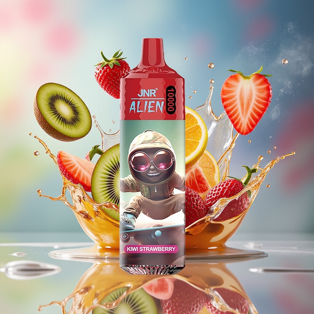 JNR Alien 10000 Puffs Norge Engros Type-C 850mAh RGB LED Kiwi Jordbær