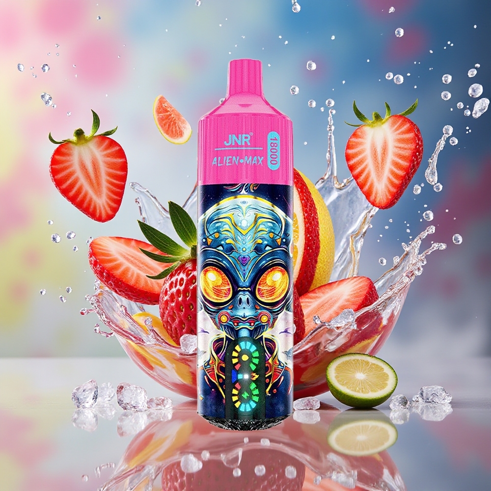 JNR Alien Max 18000 Puffs Norge Engros Dual Mesh Display 28ml Type-C Jordbær Is