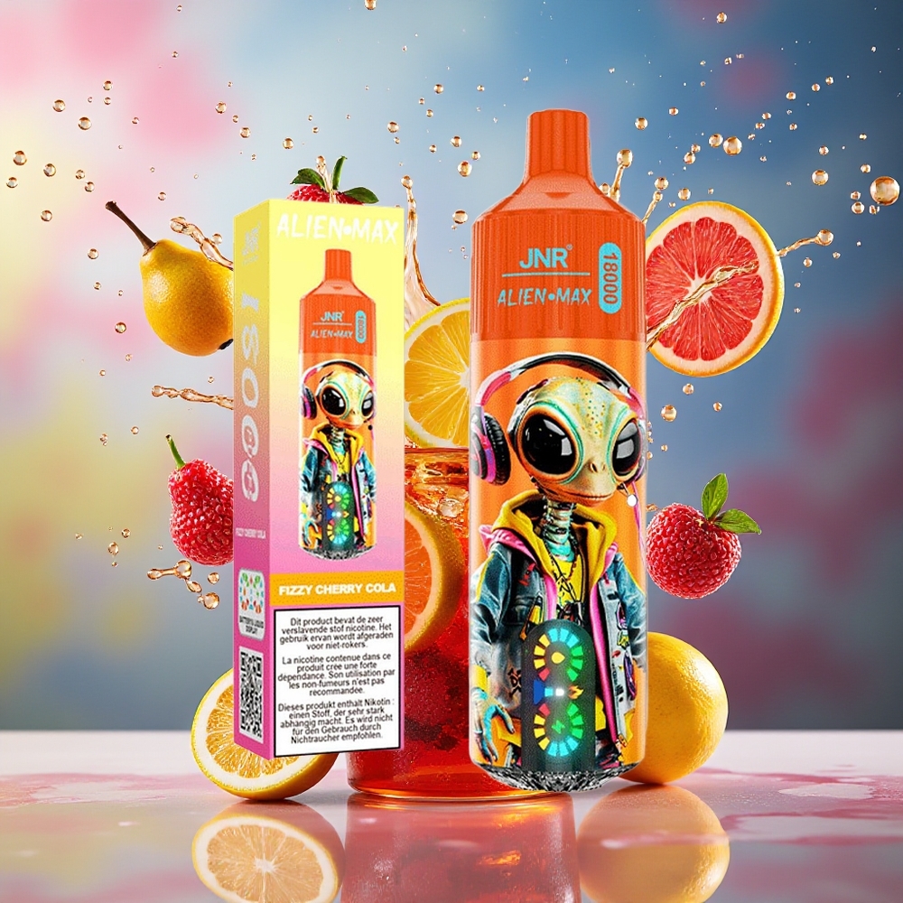 JNR Alien Max 18000 Puffs Norge Engros Smart LED Dual Mesh 28ml Fizzy Kirsebær Cola