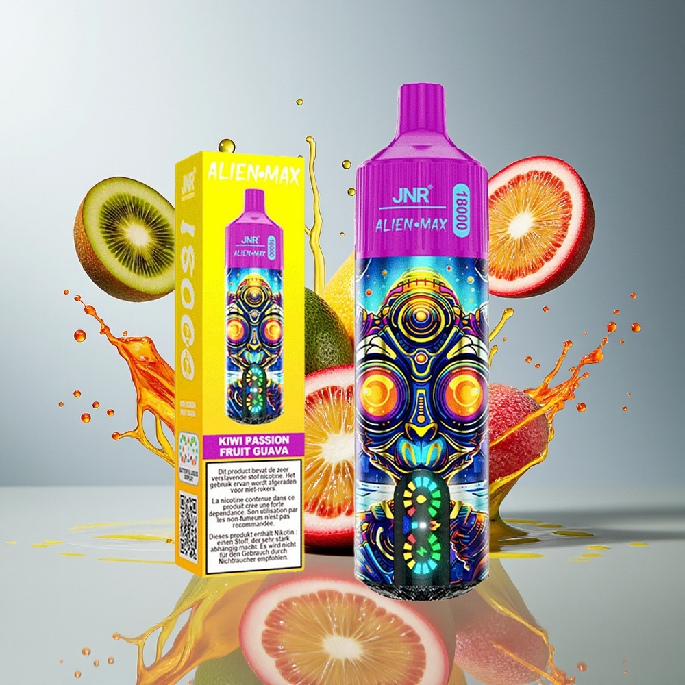 JNR Alien Max 18000 Puffs Norge Engros Smart LED Dual Mesh 28ml Kiwi Pasjonsfrukt Guava