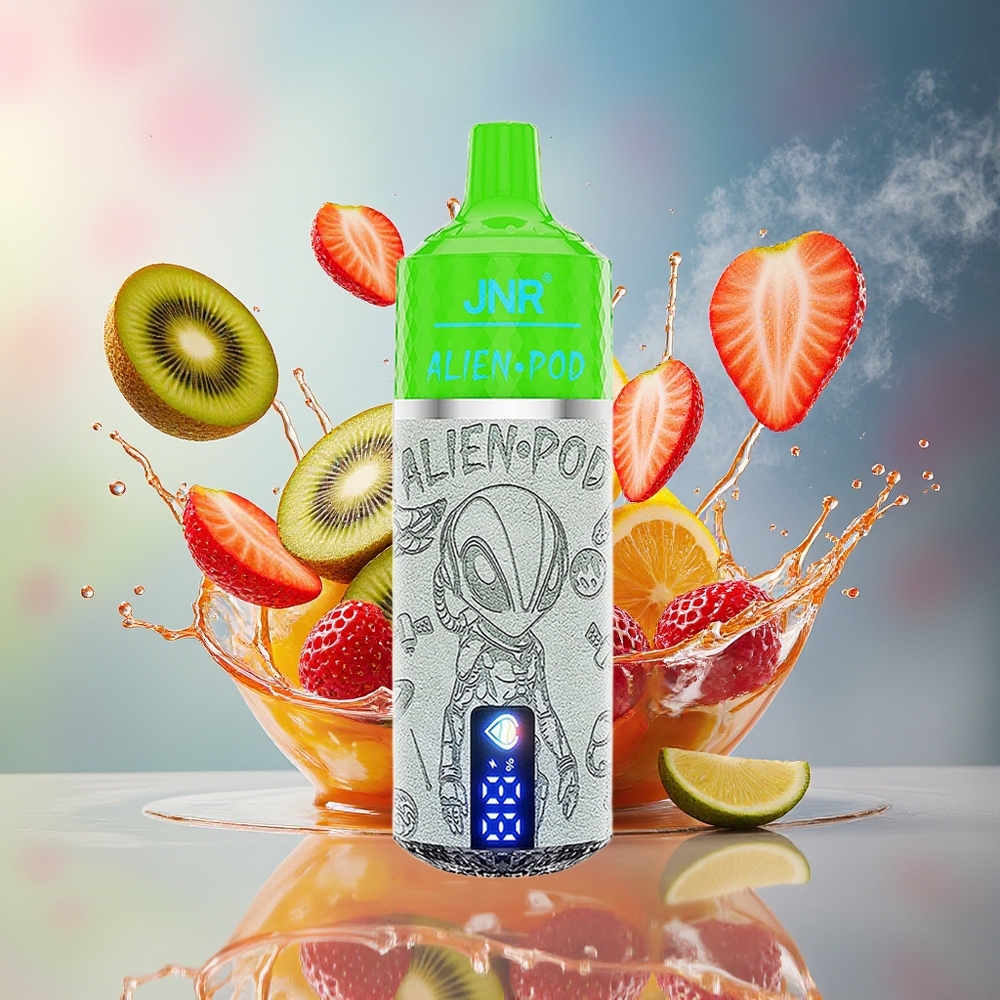 JNR Alien Pod 13000 Puffs Norge Engros Mesh Core Type-C 850mAh 20ml Jordbær Kiwi