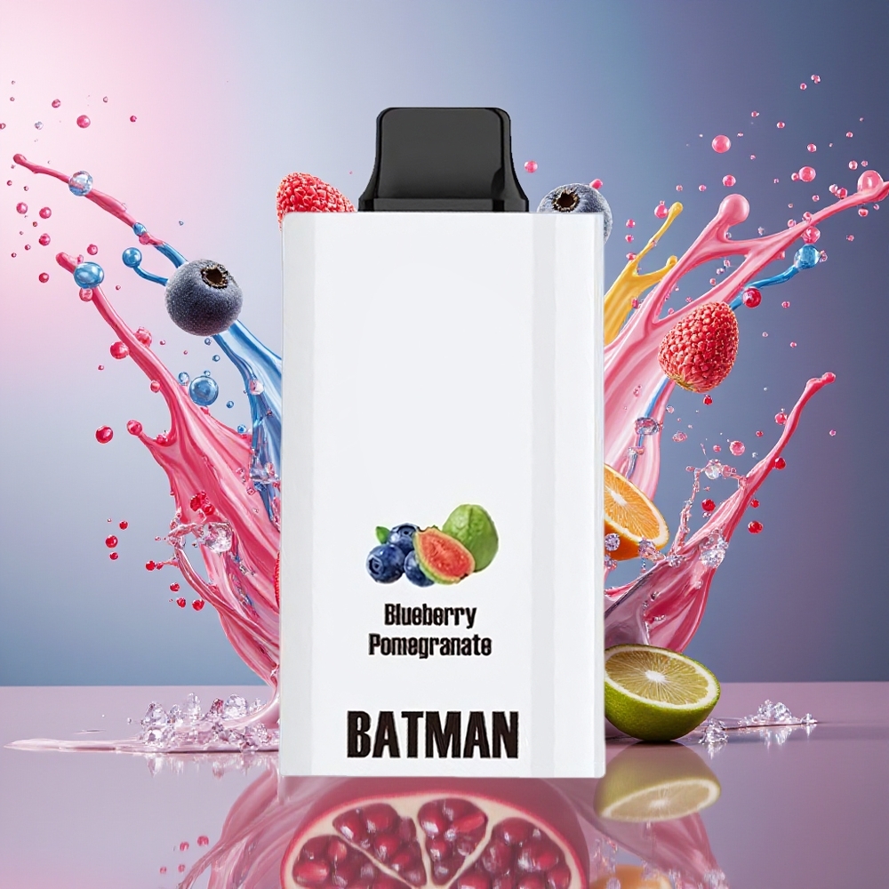 JNR Batman 11000 Puffs 850mAh 20ml Type-C Dual Mesh Coil Norge Engros Blåbær Granateple