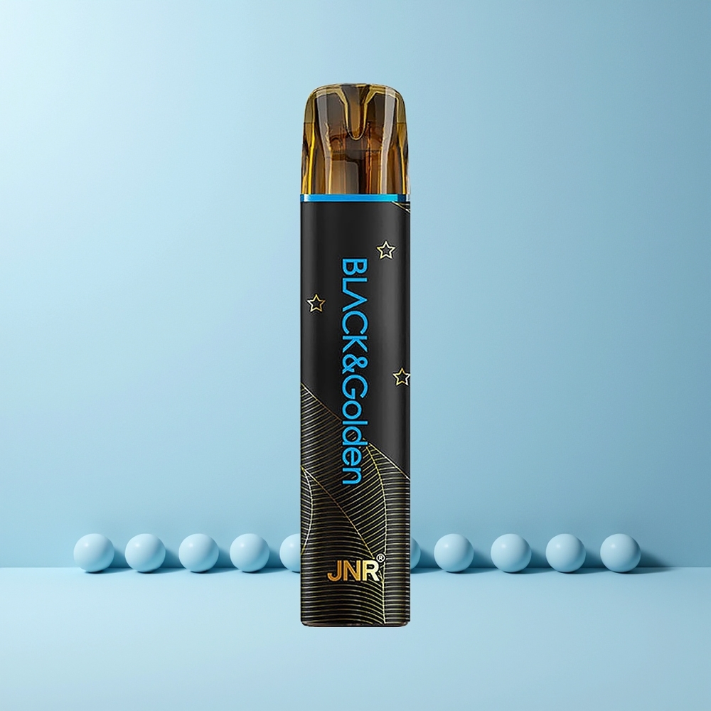 JNR Black&Golden 600+200 Puffs 2% Nikotin 550mAh Norge Engros Mr Blå