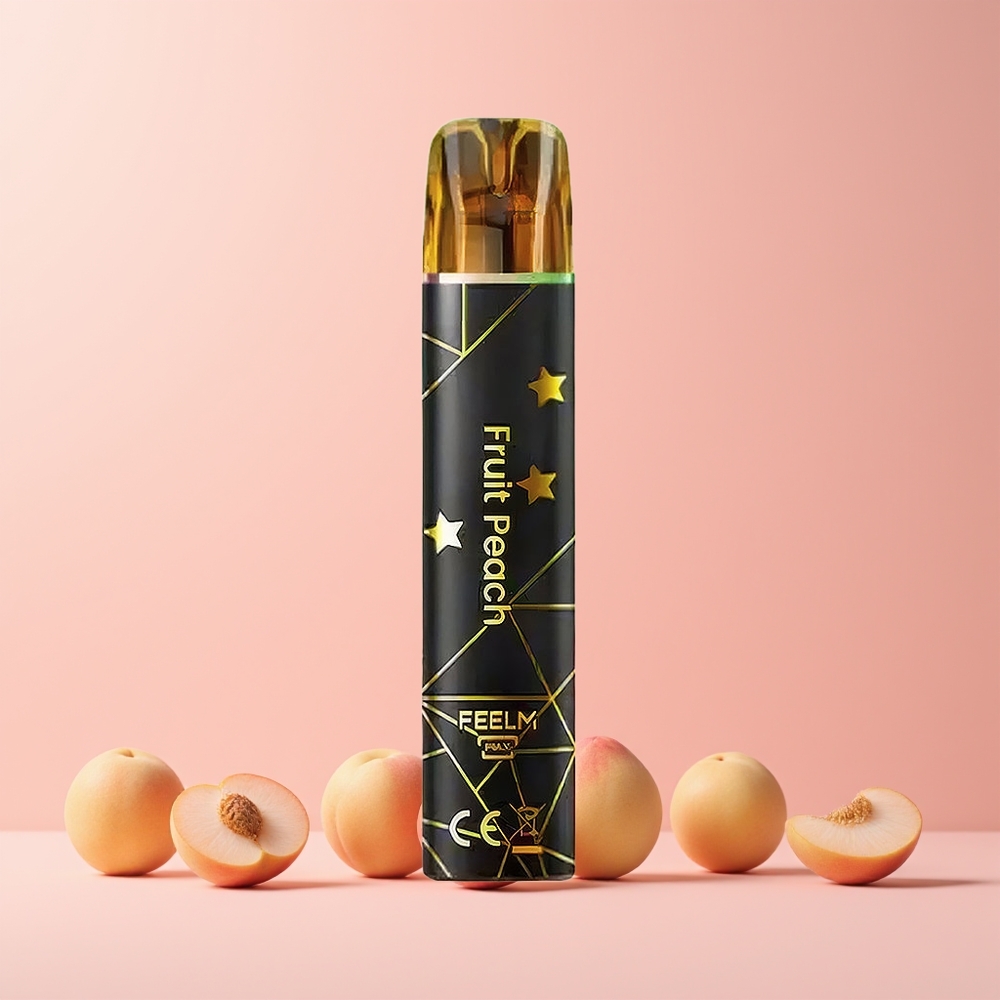 JNR Black&Golden 600+200 Puffs Engangs Vape Fersken 2% Nikotin 550mAh Norge Engros