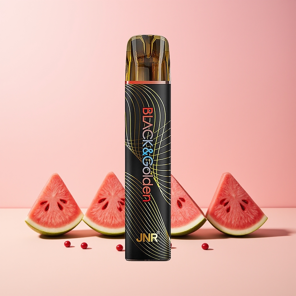 JNR Black&Golden 600+200 Puffs Norge Engros 550mAh Vannmelon Is 2ml 2% Nikotin TPD
