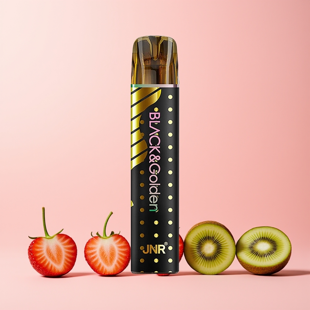 JNR Black&Golden 600+200 Puffs Norge Engros Jordbær Kiwi 2% Nikotin