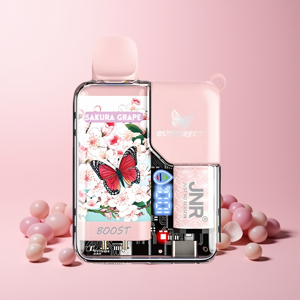 JNR Butterfly 8500 Puffs Engros Norge 1200mAh 15ml 1.0ohm Mesh Digital Sakura Drue