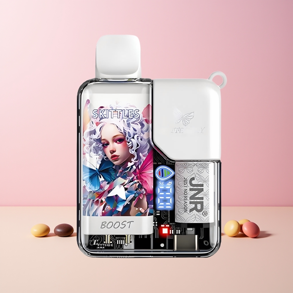 JNR Butterfly 8500 Puffs Norge Engros 1200mAh 15ml 1.0ohm Digital Skittles