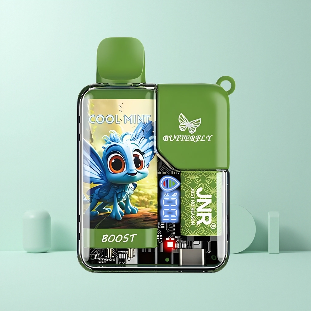 JNR Butterfly 8500 Puffs Norge Engros 1200mAh 15ml 1.0ohm Mesh Digital Kjølig Mynte