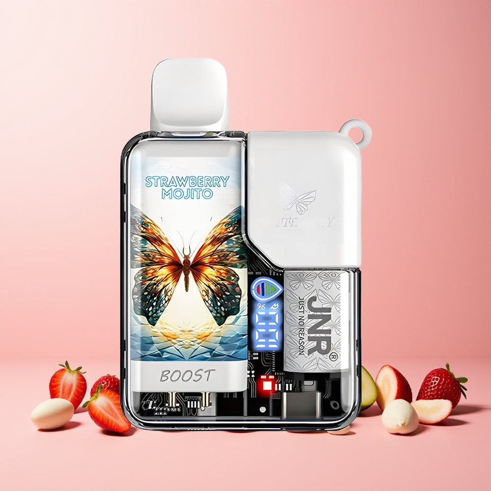 JNR Butterfly 8500 Puffs Norge Engros Disposable Vape Jordbær Mojito 1200mAh 15ml 1.0ohm Digital Display
