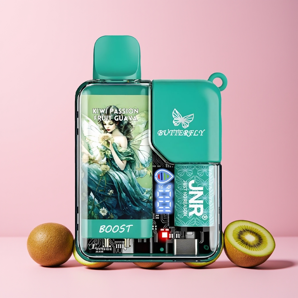 JNR Butterfly 8500 Puffs Norge Engros Disposable Vape Kiwi Pasjonsfrukt Guava 1200mAh 15ml 1.0ohm Mesh Digital Display