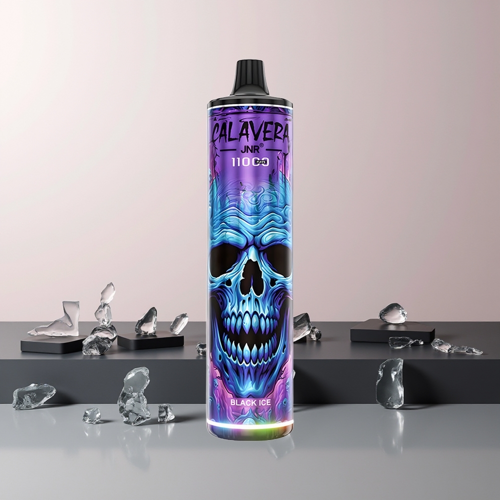 JNR Calavera 11000 Puffs Engangs Vape Type-C 850mAh 21ml 1.0ohm Svart Is Norge Engros