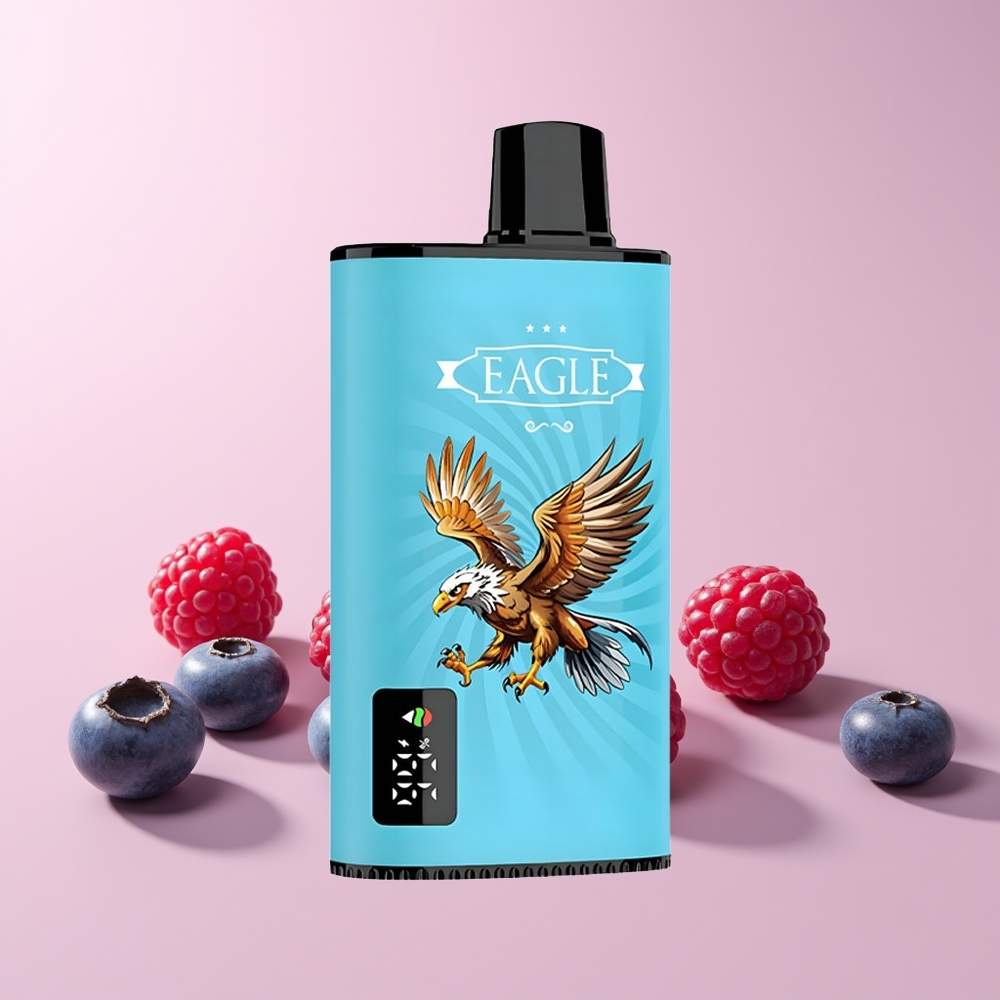 JNR EAGLE Smart 23000 Puffs Digital Skjerm 1.0ohm Mesh Justerbar Luft Blåbær Sur Bringebær Norge Engros