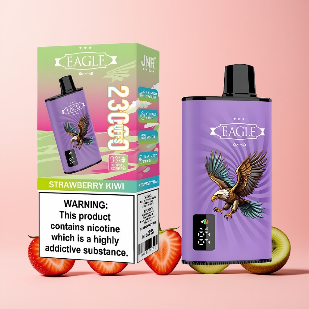 JNR EAGLE Smart 23000 Puffs Digital Skjerm Justerbar Luftstrøm Norge Engros Jordbær Kiwi