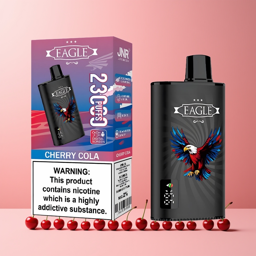 JNR EAGLE Smart 23000 Puffs Norge Engros Digital Skjerm Justerbar Luftstrøm Kirsebær Cola