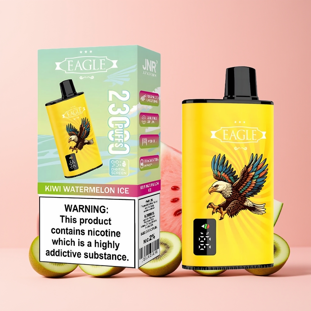 JNR EAGLE Smart 23000 Puffs Norge Engros Digital Skjerm Justerbar Luftstrøm Kiwi Vannmelon Is