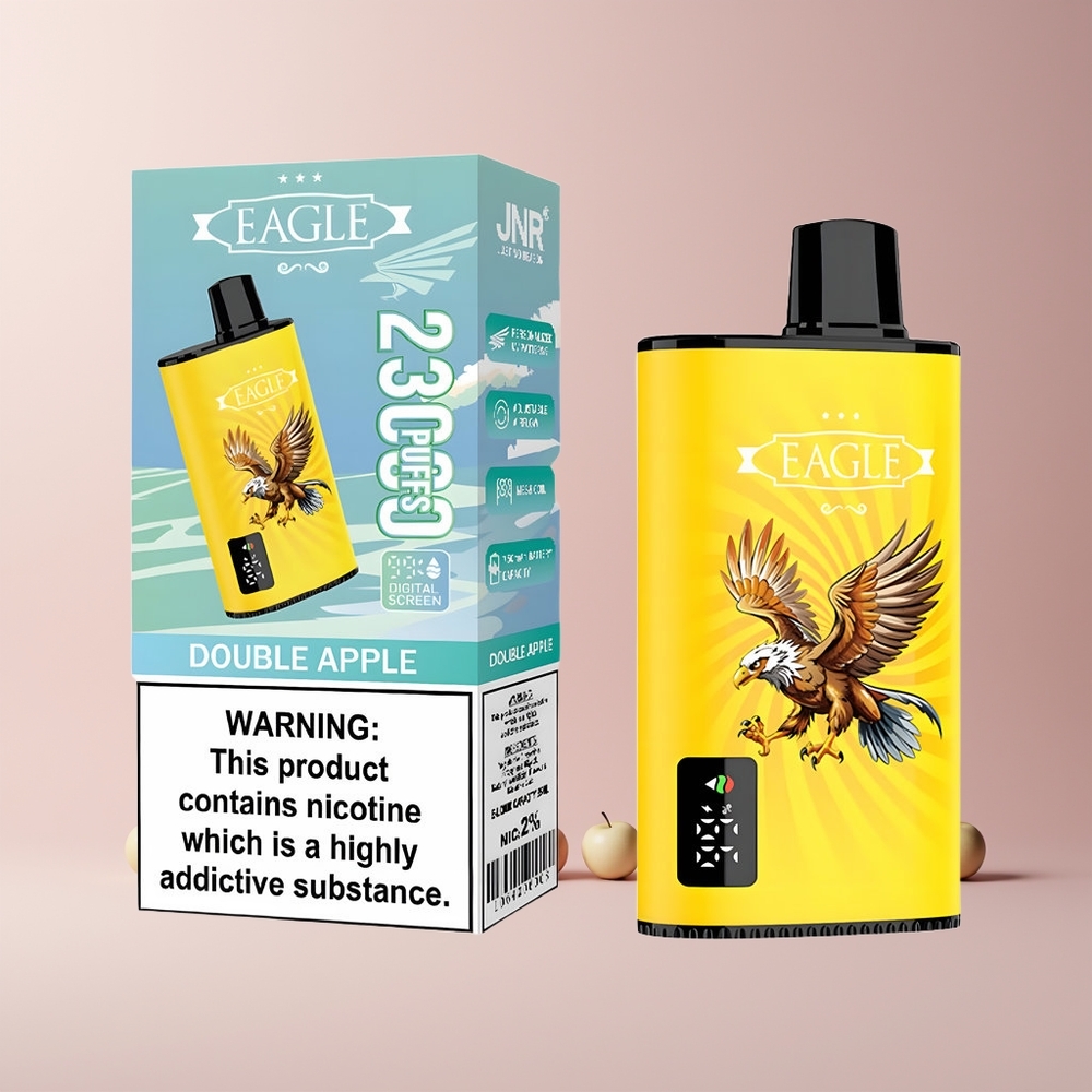 JNR EAGLE Smart 23000 Puffs Norge Engros Dobbel Eple Digital Skjerm 1.0ohm Mesh Coil Justerbar Luftstrøm