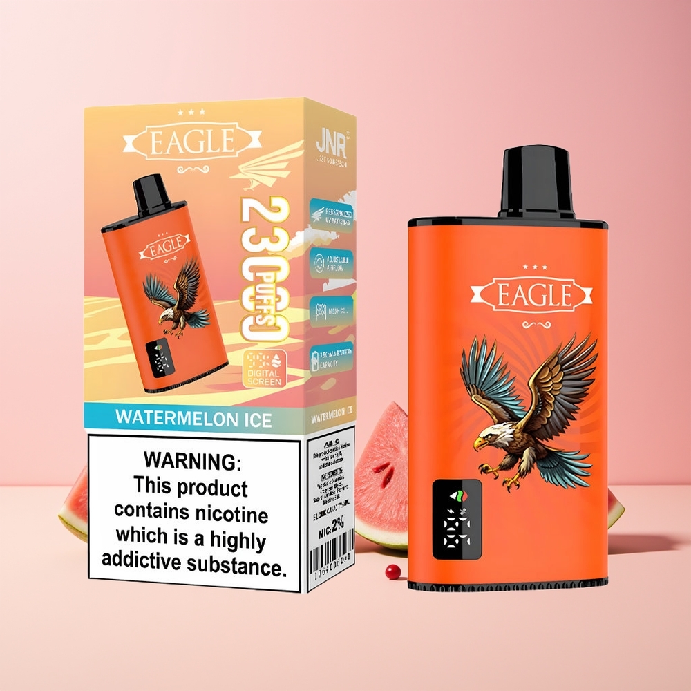 JNR EAGLE Smart 23000 Puffs Norge Engros Vannmelon Is Digital Skjerm 1.0ohm Mesh Coil Justerbar Luftstrøm