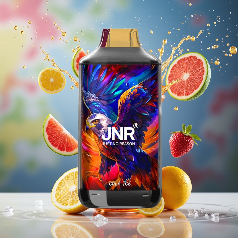 JNR Falcon 16000 Puffs 850mAh 22ml Dual Mesh Coil Type C & LED Display Cola Is Norge Engros