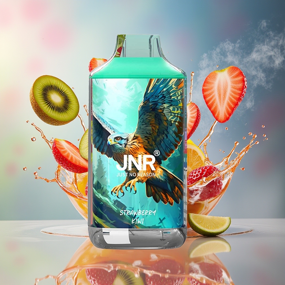 JNR Falcon 16000 Puffs Norge Engros 850mAh 22ml Dual Mesh Type C LED Jordbær Kiwi