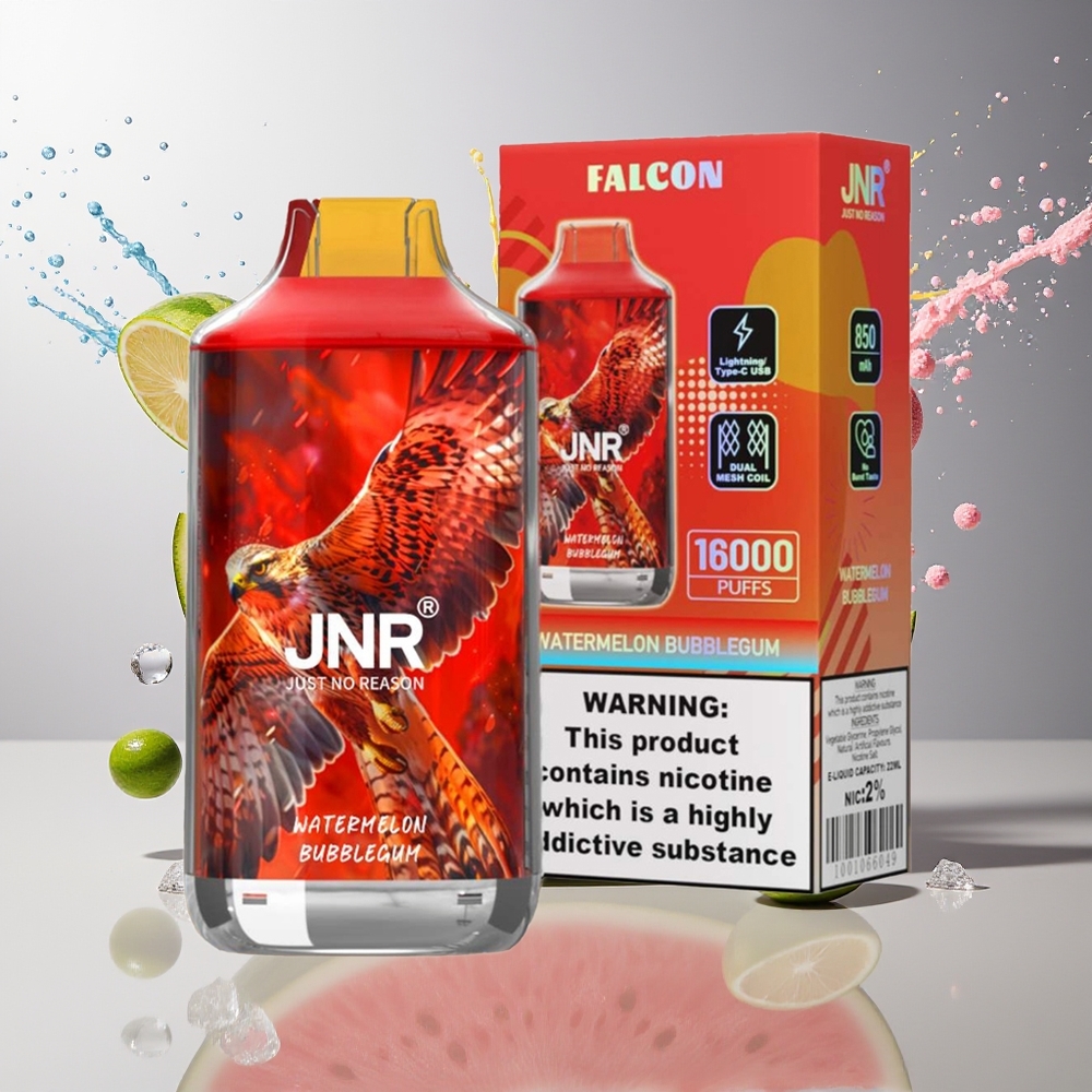 JNR Falcon 16000 Puffs Norge Engros 850mAh 22ml Dual Mesh Vannmelon Tyggegummi